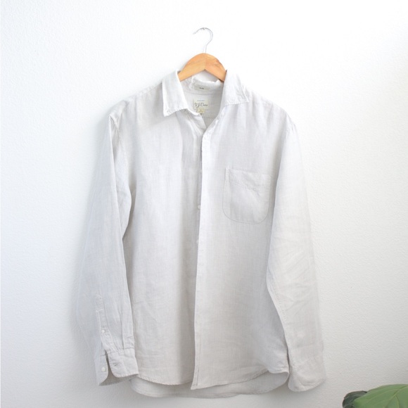 Men’s JCrew Linen Button Down Sz: L - Picture 5 of 6